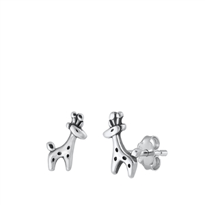 Silver Earring - Giraffe