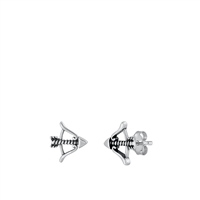 Silver Earrings - Bow & Arrow