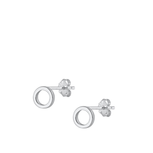 Silver Initial Earrings - O