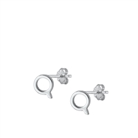 Silver Initial Earrings - Q