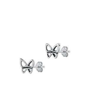 Silver Earrings - Butterfly