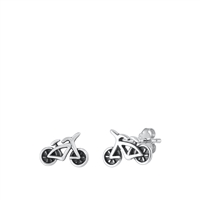 Silver Earrings - Bicycle