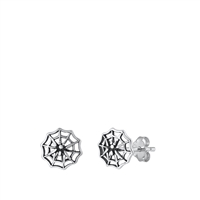 Silver Earrings - Spiderweb