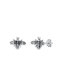Silver Earrings - Bee