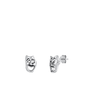 Silver Earrings - Theater Masks