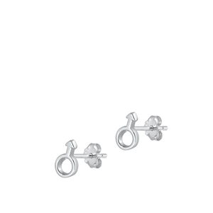Silver Earrings - Male Symbol