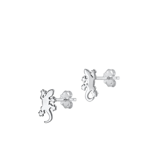 Silver Earrings - Lizard
