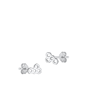 Silver Earrings - Honeycomb