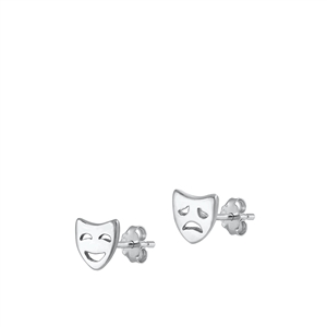 Silver Earrings - Drama Faces