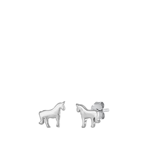 Silver Earrings - Horse