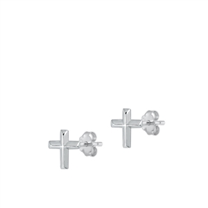 Silver Earrings - Cross