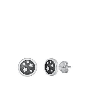 Silver Stud Earrings - Galaxy