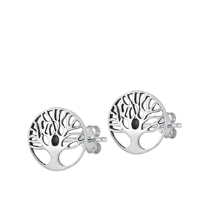 Silver Stud Earrings - Tree of Life