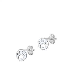 Silver Earrings - Paw Print