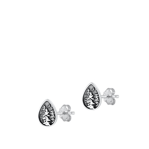 Silver Earrings - Tree