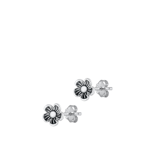 Silver Earrings - Flower