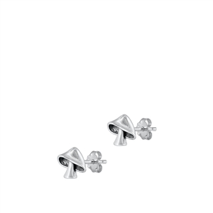 Silver Earrings - Mushroom