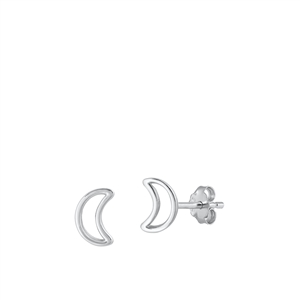 Silver Earrings - Moon