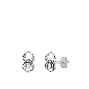 Silver Earrings - Spider