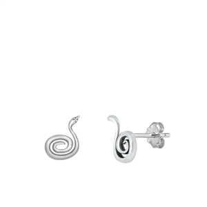 Silver Earrings - Snake