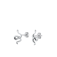 Silver Earrings - Snake