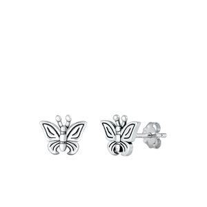 Silver Earrings - Butterfly