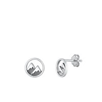 Silver Earrings - Mountains