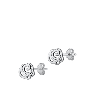 Silver Earrings - Rose