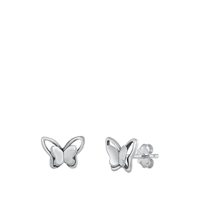 Silver Earrings - Butterfly