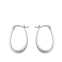 Silver U-Shaped Hoops