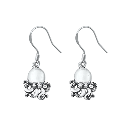 Silver Earrings - Octopus