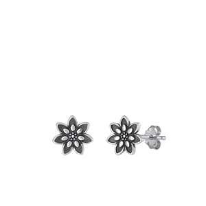 Silver Earrings - Flower