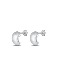 Silver Earrings - Half Hoop