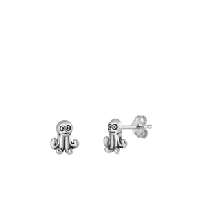 Silver Earrings - Octopus