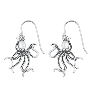 Silver Earrings - Octopus