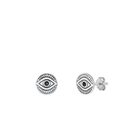 Silver Earring - Evil Eye