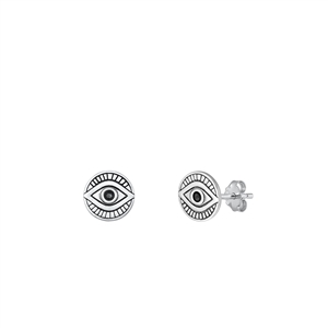 Silver Earring - Evil Eye