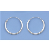 Continuous Hoop Earrings - 1.2 x 14 mm