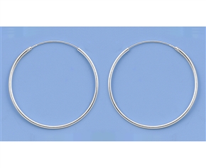 Continuous Hoop Earrings - 1.2 x 30 mm