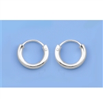 Silver Continuous Hoop Earrings - 1.5 x 8 mm