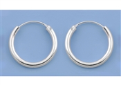 Silver Continuous Hoop Earrings - 2 x 16 mm