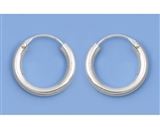 Silver Continuous Hoop Earrings - 2.5 x 16 mm