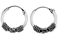 Silver Bali Hoop Earring