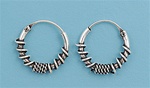 Silver Bali Hoop Earring