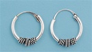 Silver Bali Hoop Earring