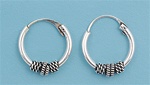 Silver Bali Hoop Earring