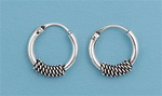 Silver Bali Hoop Earring