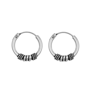 Silver Bali Hoop Earring