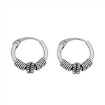 Silver Bali Hoop Earring