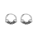 Silver Bali Hoop Earring